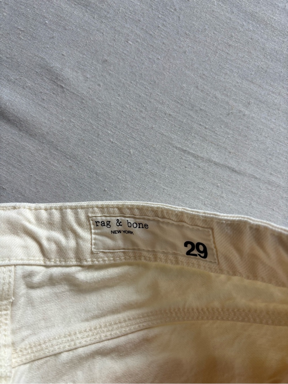 Rag & Bone High Rise Cargo Full Length Jeans Ecru Size 29 Style WDD22F2918BTEC - Picture 3 of 12